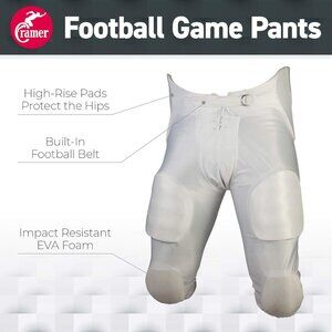Lot of 2 Cramer Youth Football Pants, 7-Pad High Impact Protection New w/ Tags!